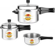 Deal on Pigeon Special Combo Pack 2 L, 3 L, 5 L Induction Bottom Pressure Cooker (Aluminium)